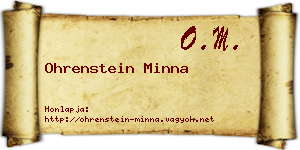 Ohrenstein Minna névjegykártya